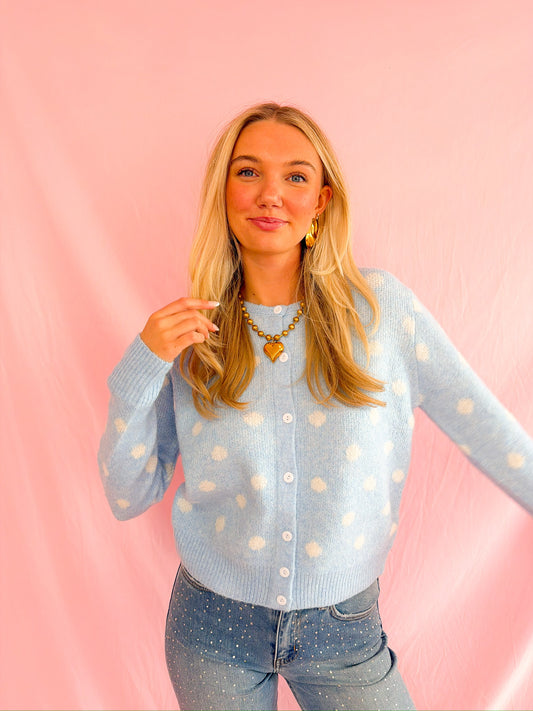 Maggie Polka Dot Sweater Cardigan