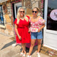 Gia Red V Neck Dress