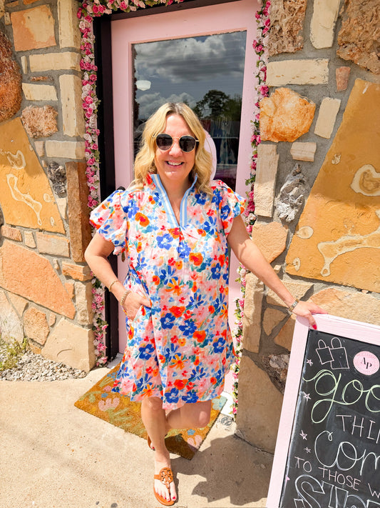 Gabriella Blue Floral Dress
