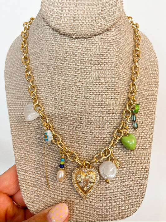 Orange Beach Charm Necklace