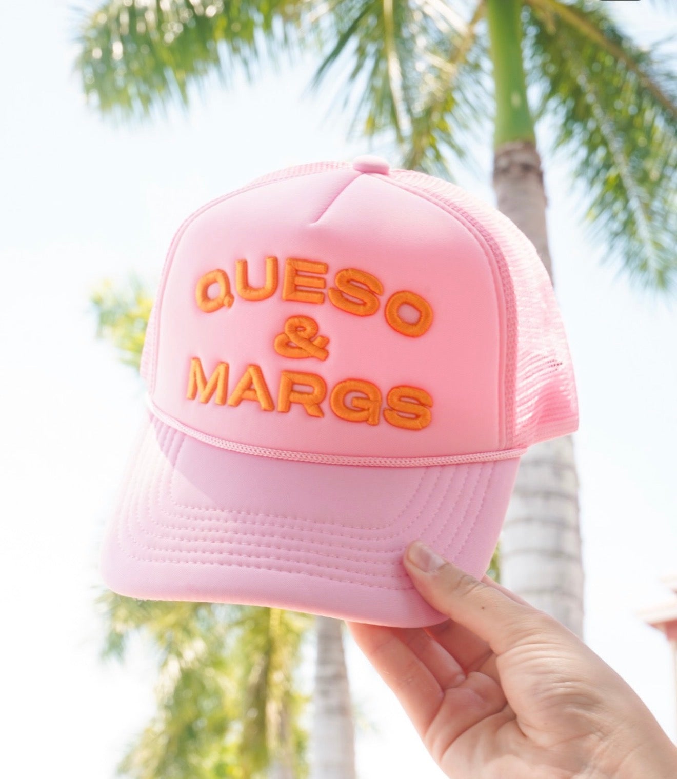 Queso and Margs - Pink Foam Trucker Hat