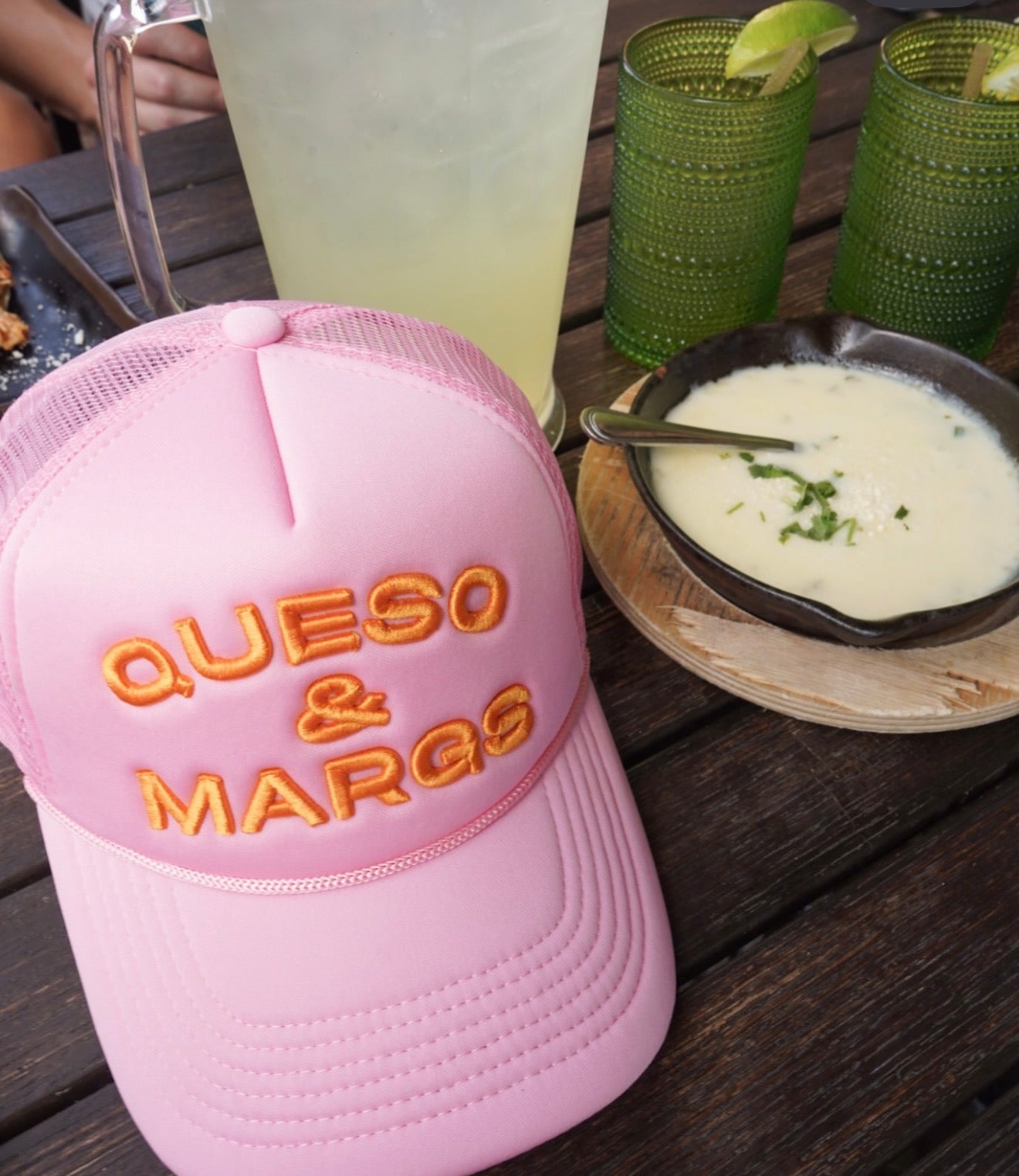 Queso and Margs - Pink Foam Trucker Hat