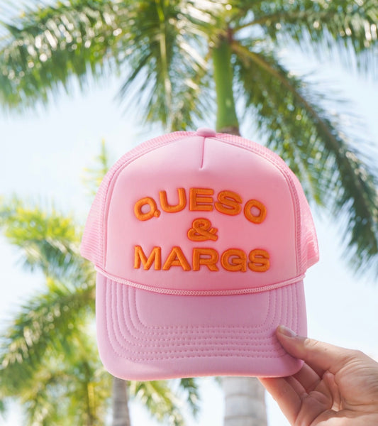 Queso and Margs - Pink Foam Trucker Hat