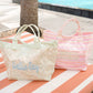 Cabana Clear Coat Tote Pool Party Stripes