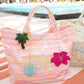 Cabana Clear Coat Tote Pool Party Stripes