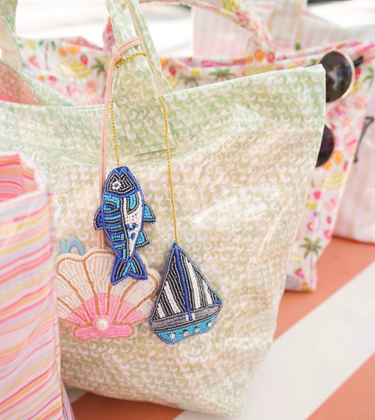 Beaded Bag Charms Fish / Boat