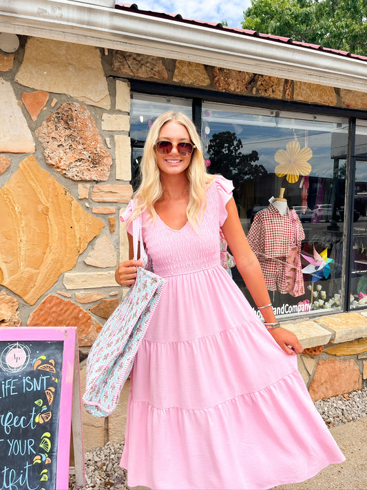 Becky Pink Maxi Dress