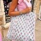 Quilted Block-Print Tote  Bag Coastal Sage