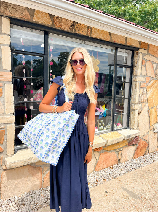 Bella Navy Midi Dress