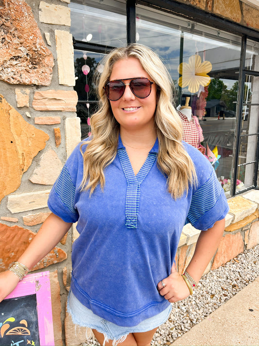Gwen Blue Top