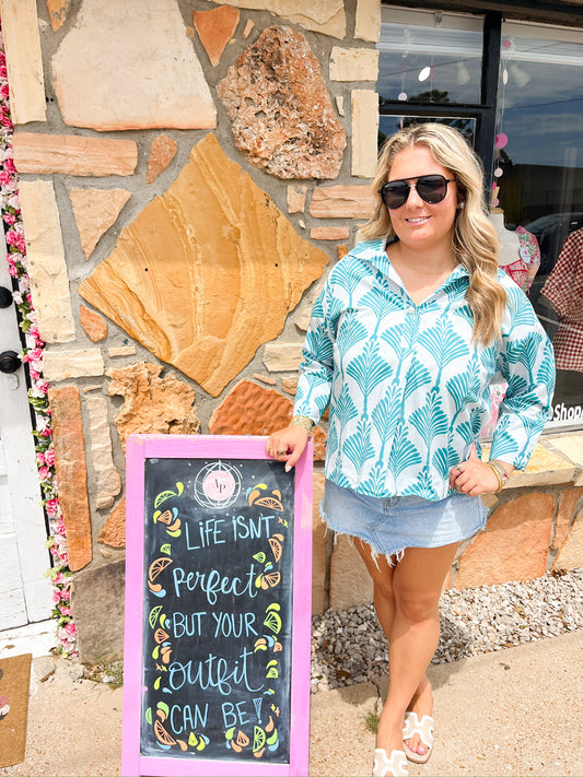 Gina Teal Top