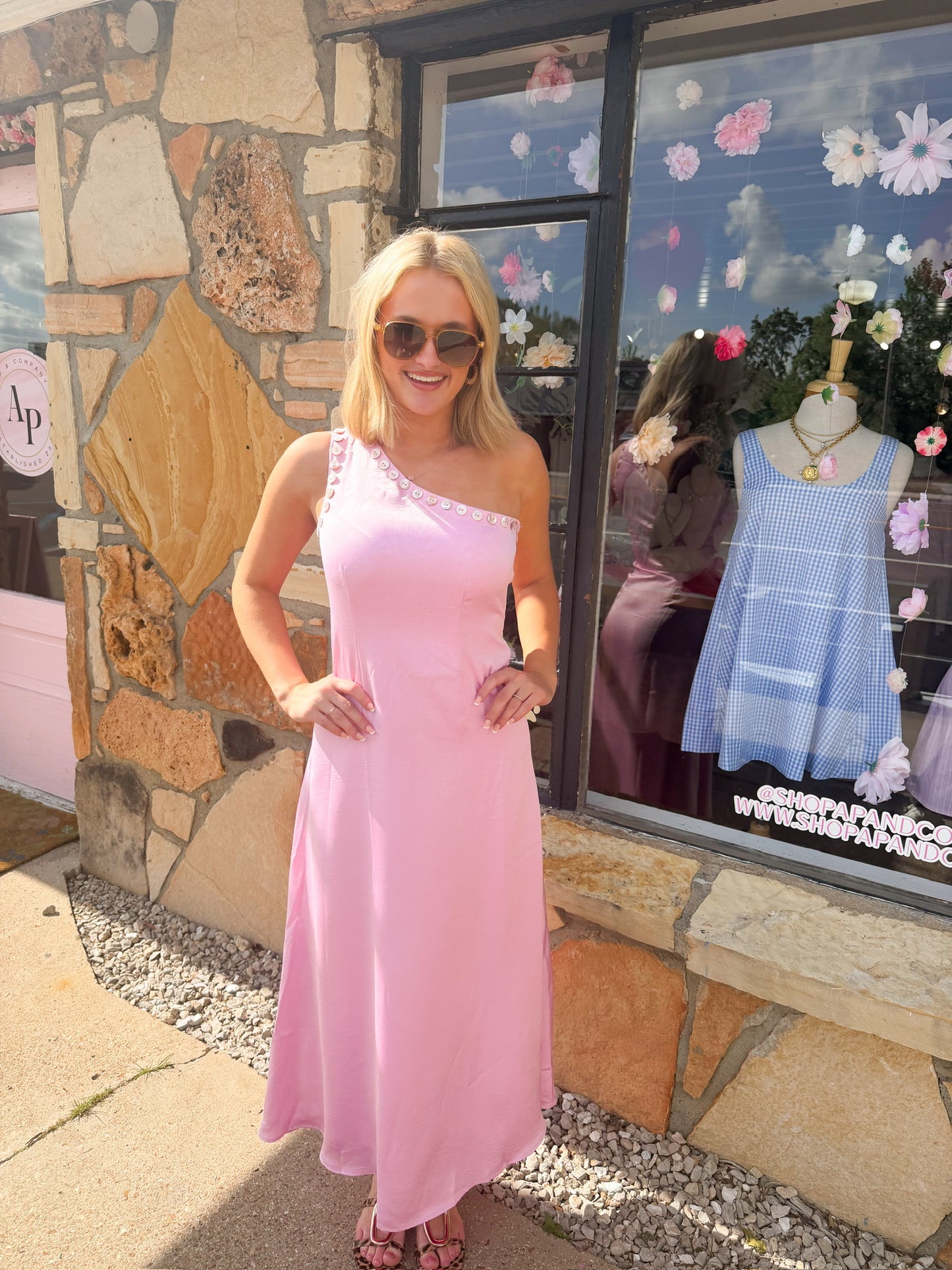 Tabitha Pink One Shoulder Dress