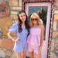 Daisy Pink Striped Set Top