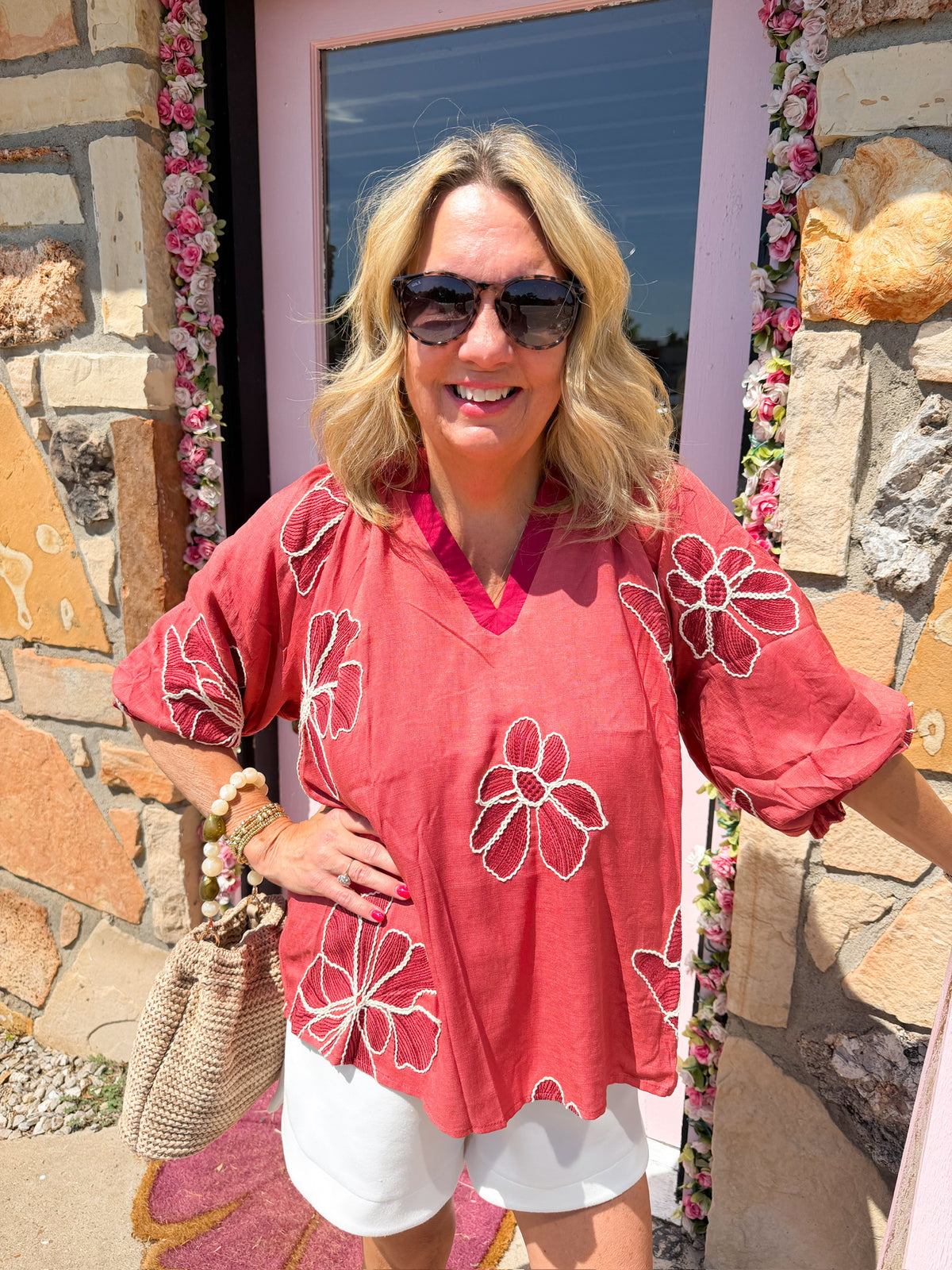 Gia Rose Embroidered Top