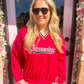 Lyla Red Gameday Windbreaker