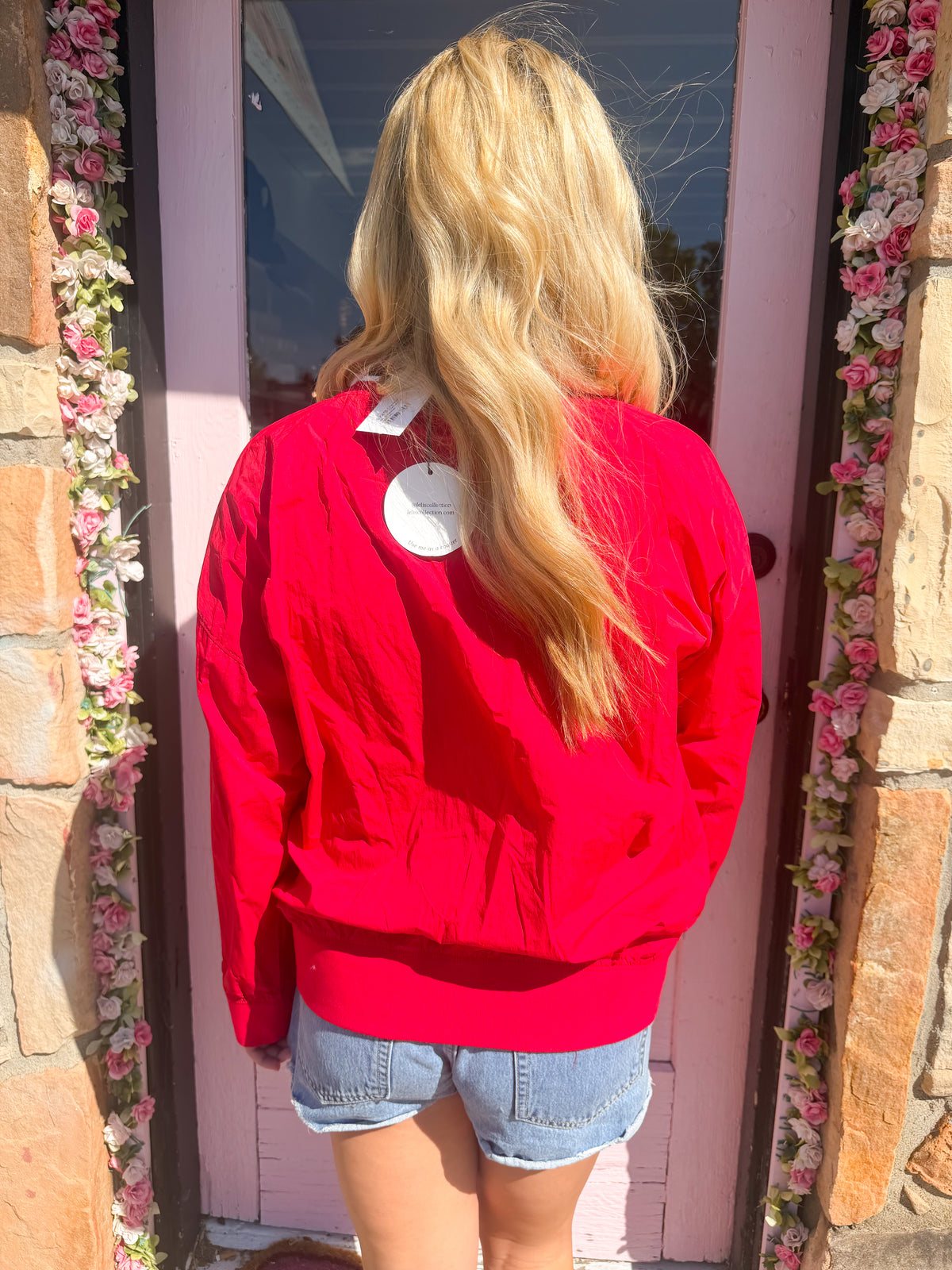 Lyla Red Gameday Windbreaker