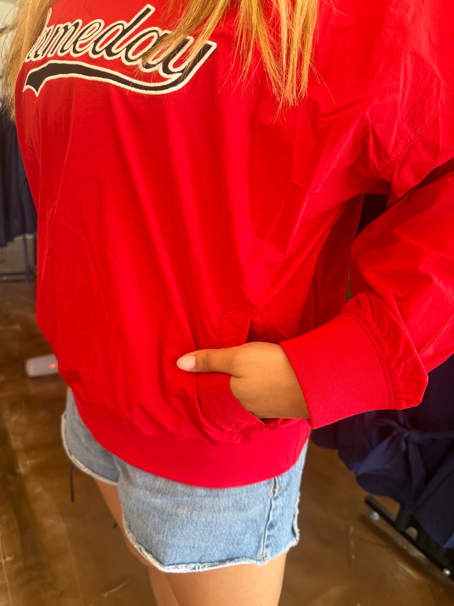 Lyla Red Gameday Windbreaker