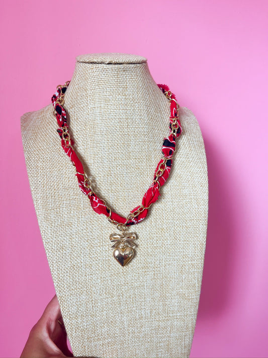 Red Ribbon Necklace