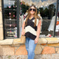 Harley Striped V-neck Side Slit Sweater Vest