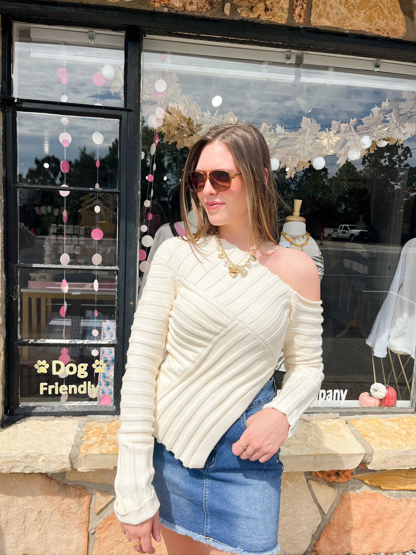 Ellie Ivory Knit Top