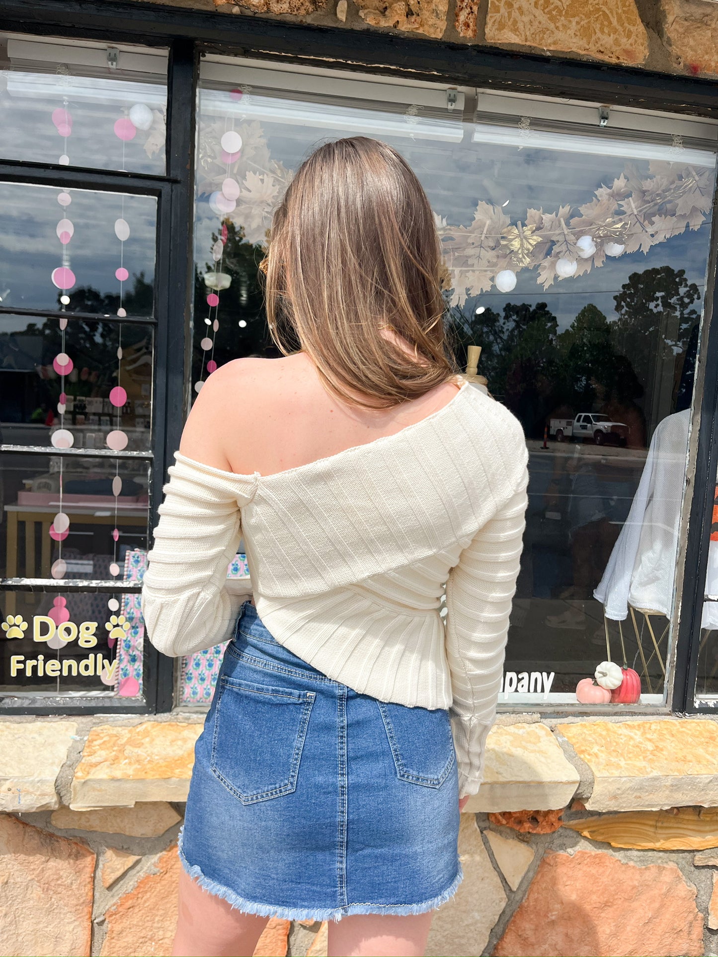 Ellie Ivory Knit Top