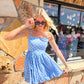Deliah Blue Polka Dot Bubble Dress