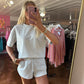 Scuba Short Sleeve Top & Shorts Set H Grey