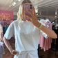 Scuba Short Sleeve Top & Shorts Set H Grey