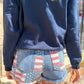 Lia Flag Denim Shorts