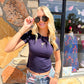 Lia Flag Denim Shorts