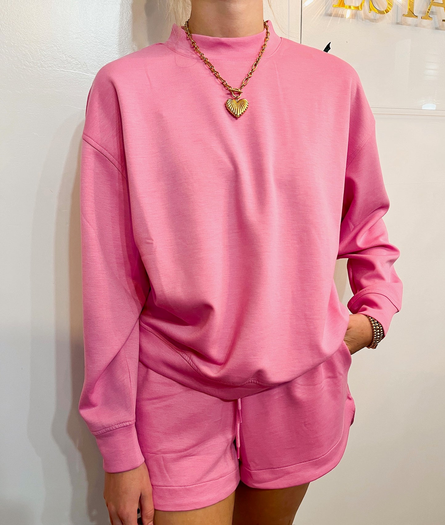 Scuba Pullover & Shorts Set Candy Pink