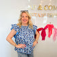 Elizabeth navy pattern top