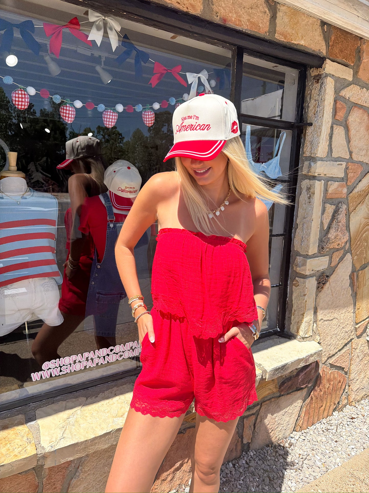 Sky Red Romper