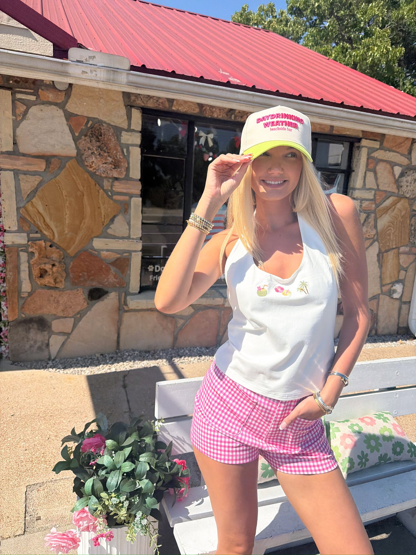 Etta Pink Gingham Shorts