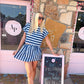 Devin Navy and Blue Striped Set