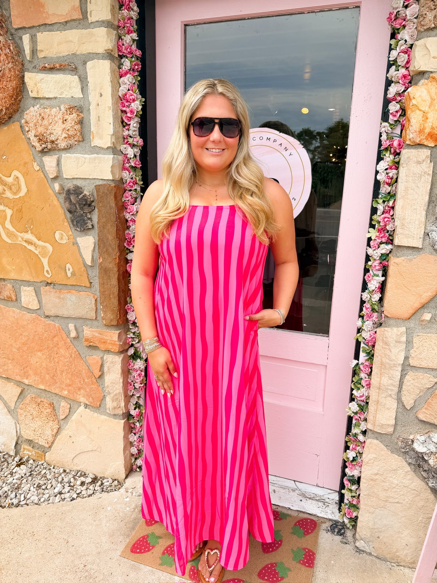 Tatum Red Striped Dress