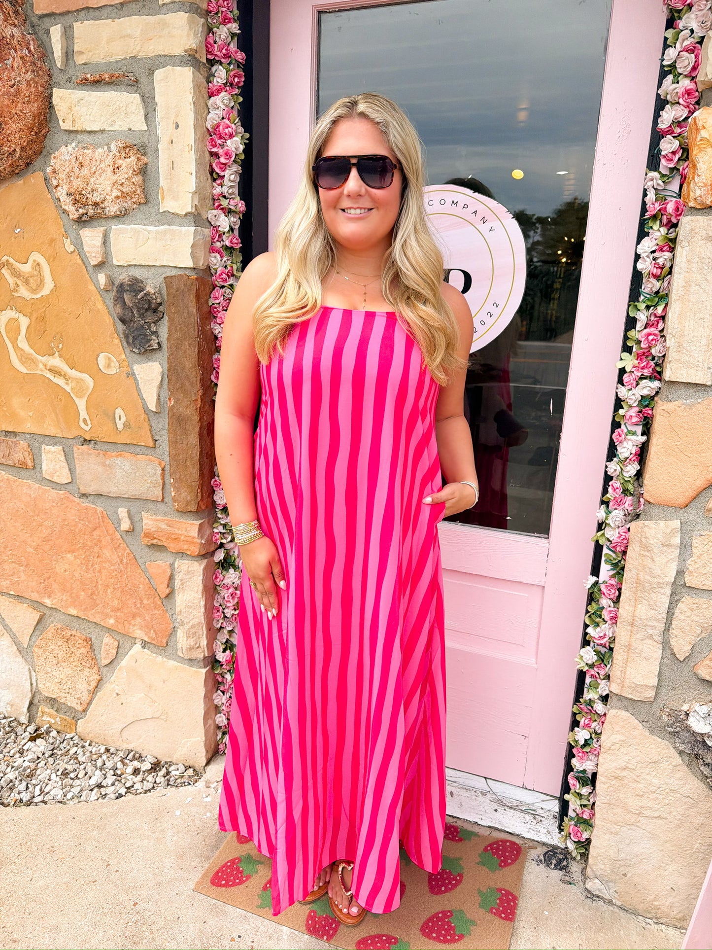 Tatum Red Striped Dress