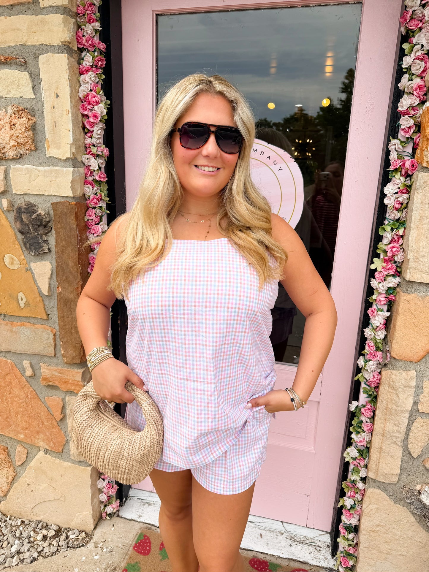 Waverly Pink Plaid Set