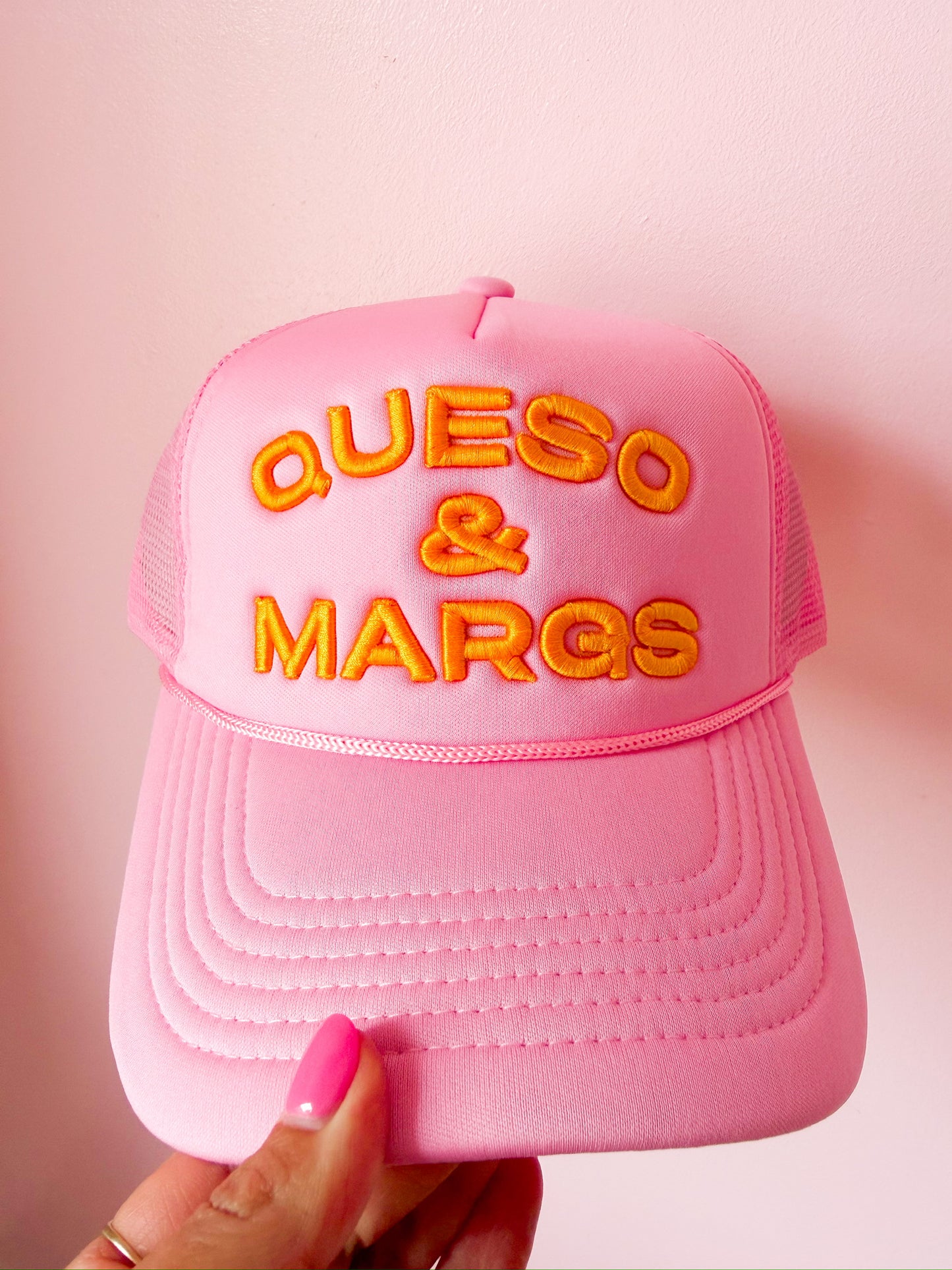Queso and Margs - Pink Foam Trucker Hat