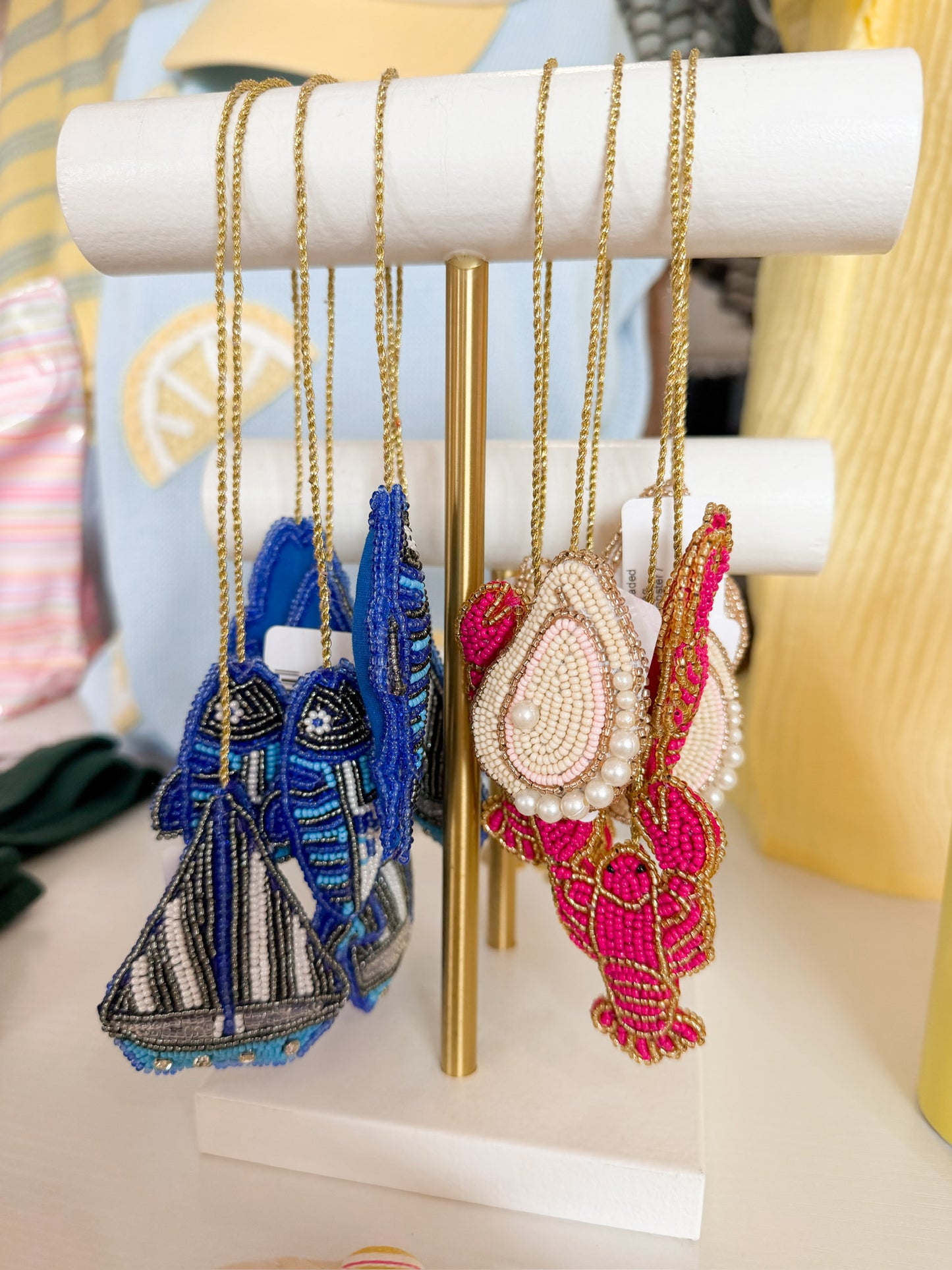 Beaded Bag Charms Lobster / Oyster