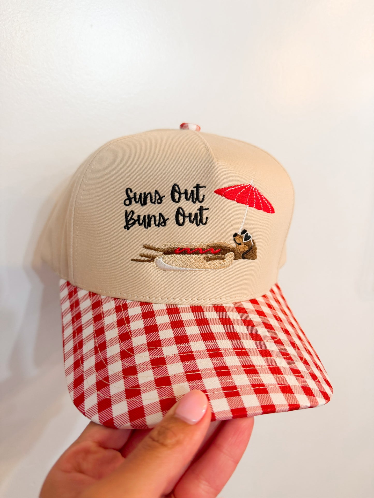 Suns Out Buns Out - Hat Red Gingham