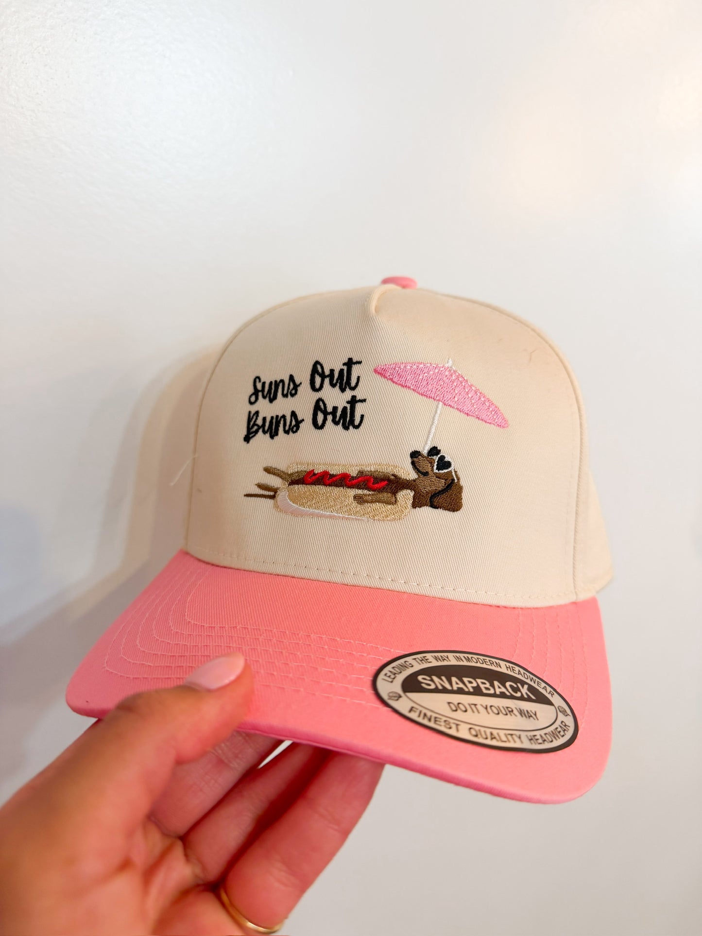 Suns Out Buns Out - Hat Pink and Cream