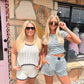 Dina Navy and Blue Striped Shorts