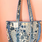 Bleu Chapelle | Large Quilted Ruffle Tote Bag