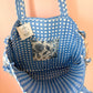 Bleu Chapelle | Large Quilted Ruffle Tote Bag