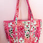 Pink Petale | Large Quilted Ruffle Tote Bag
