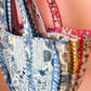 Bleu Chapelle | Large Quilted Ruffle Tote Bag