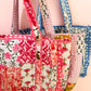 Bleu Chapelle | Large Quilted Ruffle Tote Bag