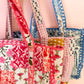 Pink Petale | Large Quilted Ruffle Tote Bag