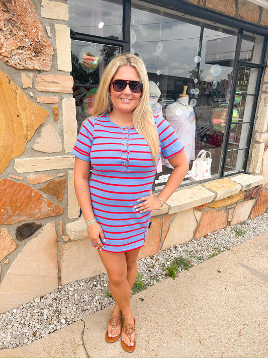 Darla Blue and Red Dress